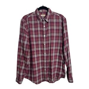 Burberry Brit Plaid Button Front Shirt Size XL